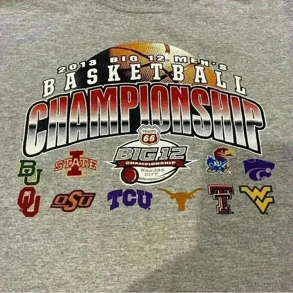 2013 Big 12 Basketball Tournment Kids t shirt size Youth small color Gray - Picture 2 of 4